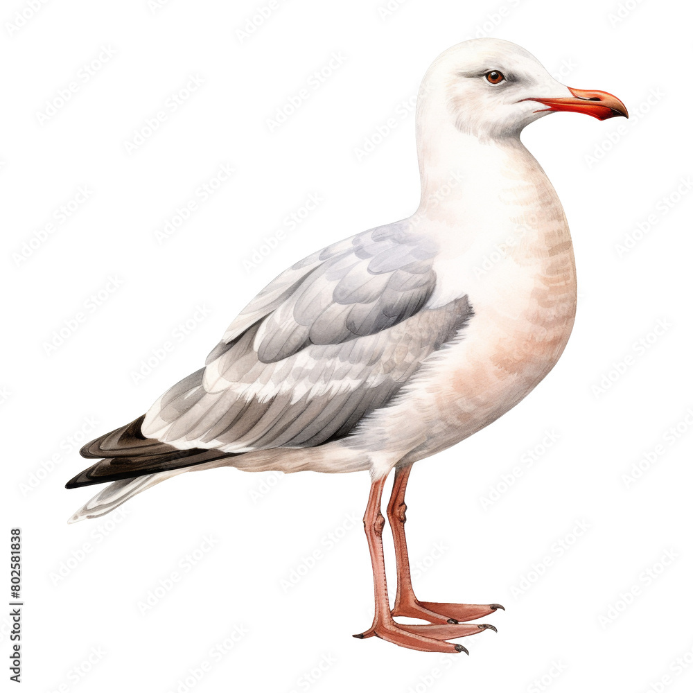 Naklejka premium Seagull Isolated Detailed Watercolor Hand Drawn Painting Illustration