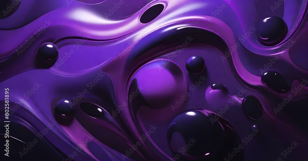A close up view of abstract purple and black shapes, with a sense of depth and movement create with ai A close up view of abstract purple and black shapes, with a sense of depth and movement create with ai