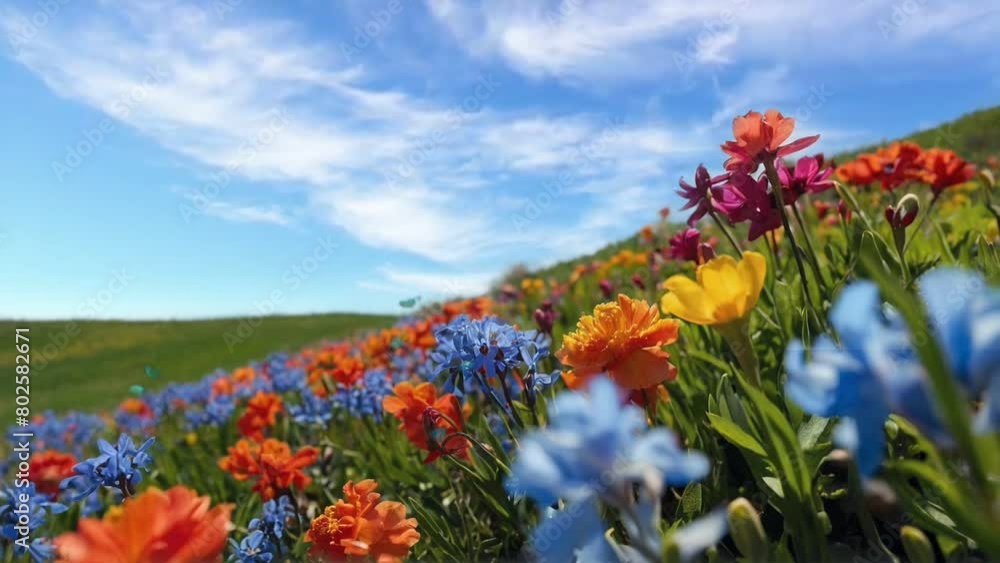 poppies in the field, seamless looping animation video background poppies in the field, seamless looping animation video background