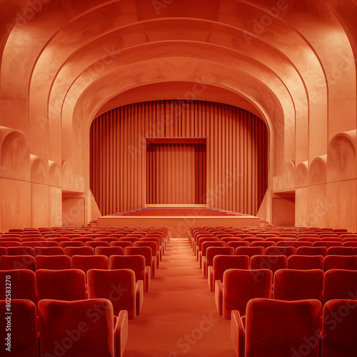 Demarcating Theatre Aisles: Isolated on Rose Gold Background photo