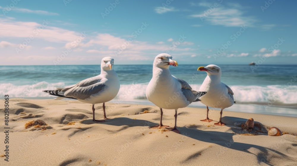 Fototapeta premium seagull on the beach