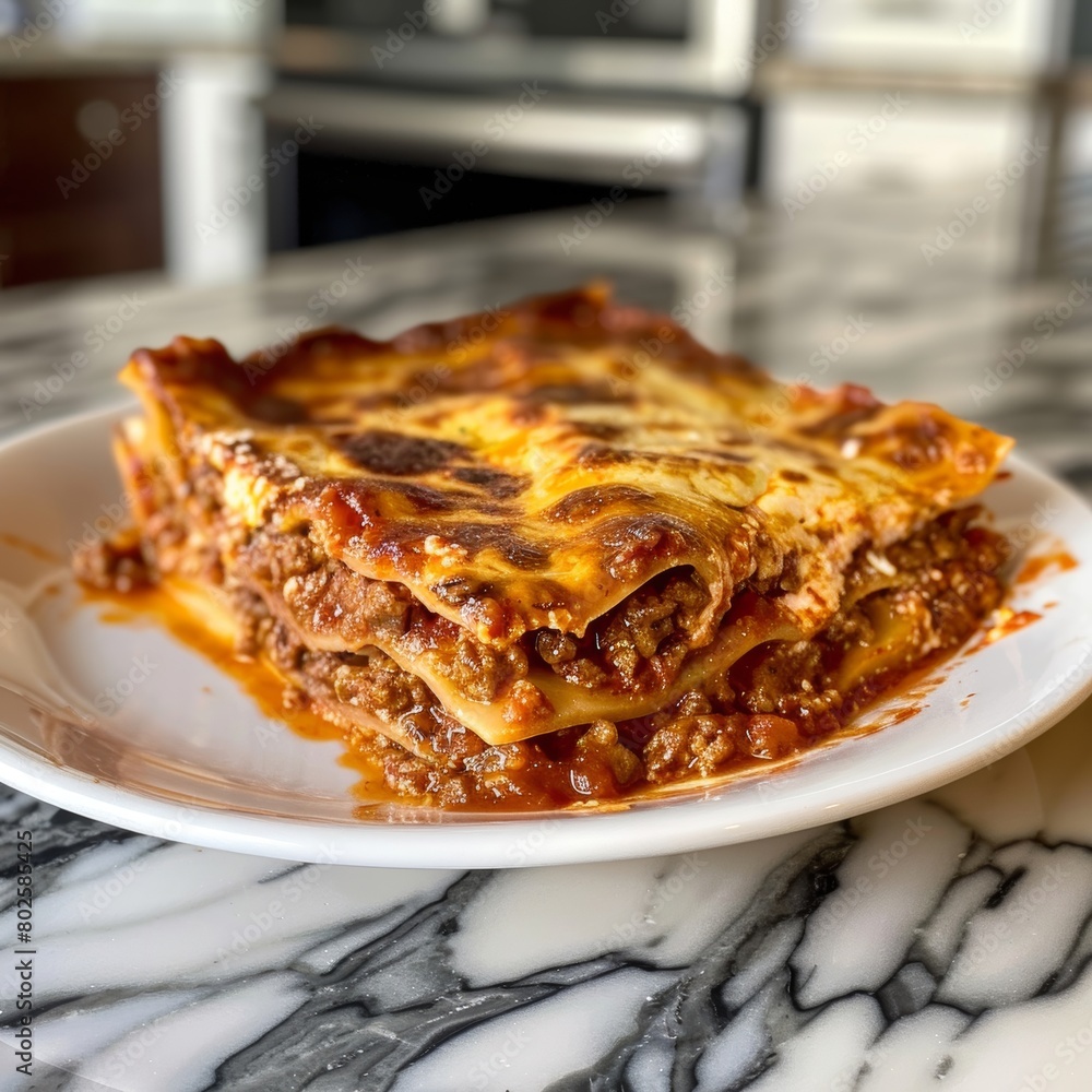 Beyond Beef and Hot Italian Lasagna with rich, red tomato sauce, melted mozzarella-style cheese, and pieces of spicy Beyond Meat sausage peeking through Beyond Beef and Hot Italian Lasagna with rich, red tomato sauce, melted mozzarella-style cheese, and pieces of spicy Beyond Meat sausage peeking through