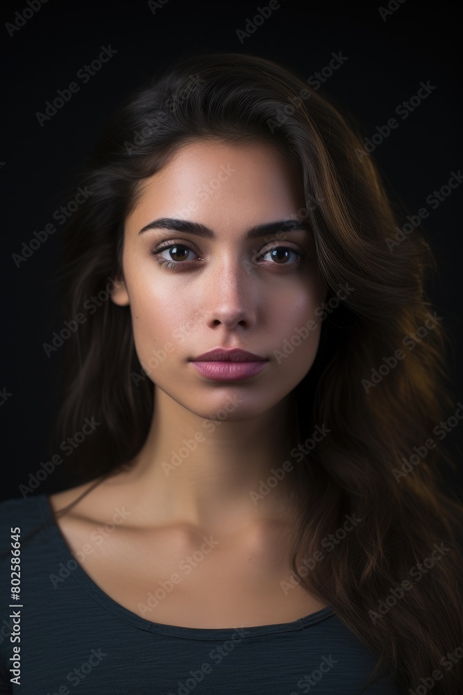 Thoughtful young woman with dark hair Thoughtful young woman with dark hair
