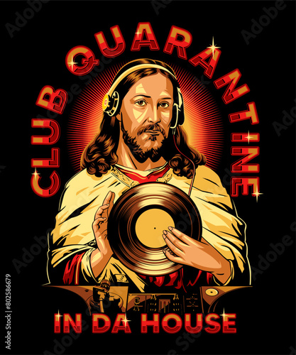 Club Quarantine Parody Vintage Illustration 
