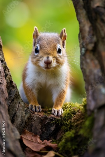 Curious squirrel in forest © Balaraw