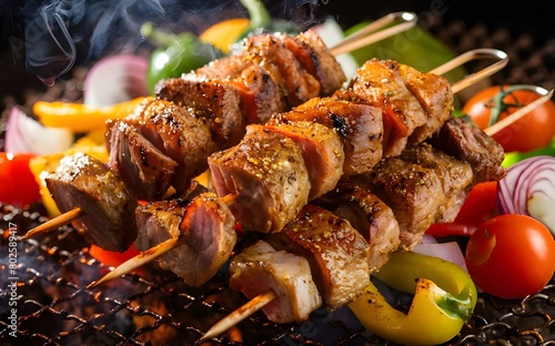 delicious skewers with meat