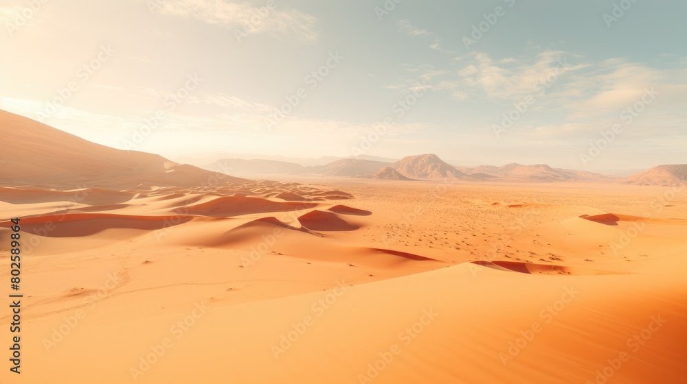 Vast desert landscape with towering sand dunes