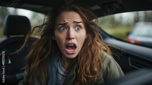 Shocked woman in car © Balaraw