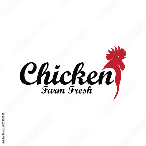 Chicken Logo, For Roast Chicken Restaurant, Farm Vector, Simple Minimalist Design For Restaurant Food Business