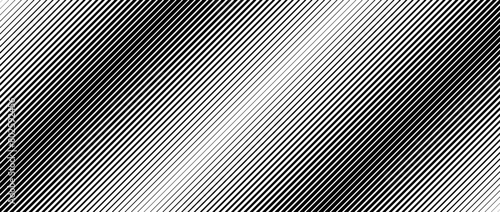 Oblique line halftone gradient texture. Faded diagonal stripe gradation background. Black slant linear pattern backdrop. Thin and thick stripe vanish backdrop for overlay, print, cover. Vector texture
