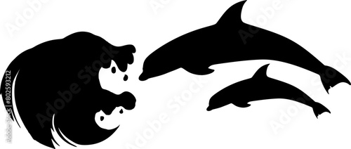 silhouette of a dolphin