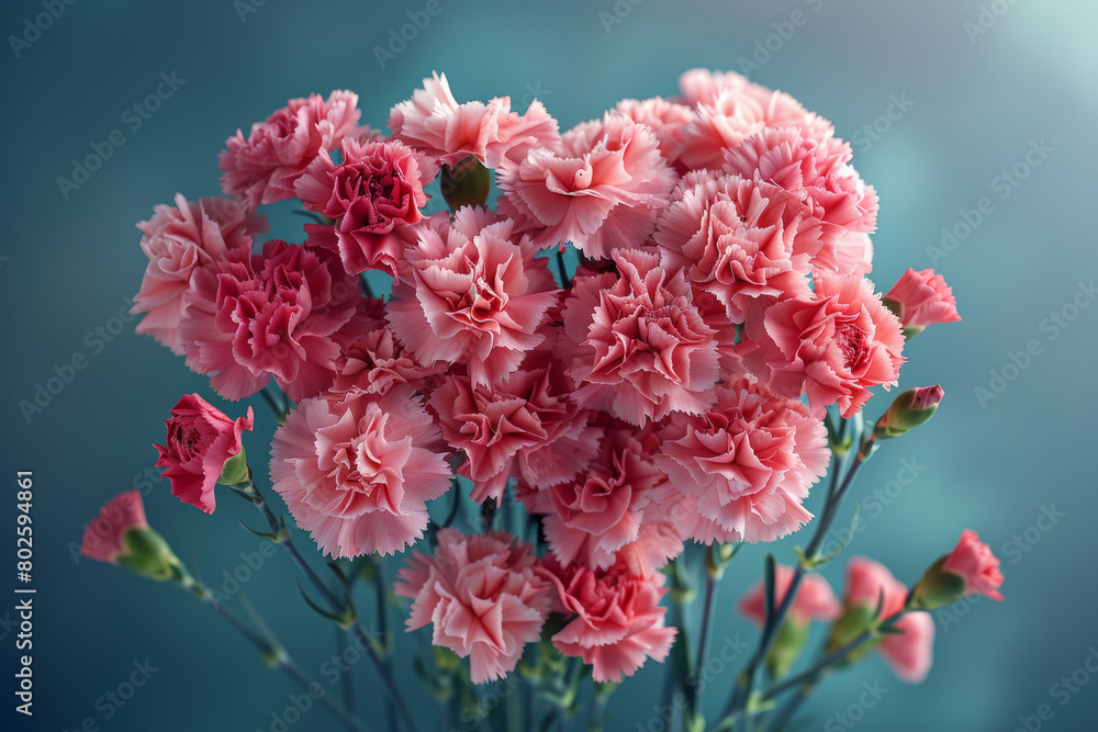 carnation flowers in pink and red for Mother's Day love gift
