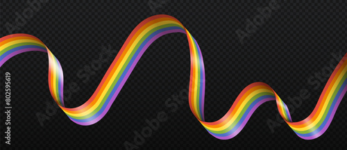 Realistic Lgbtq ribbon vector concept