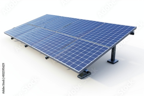 Large solar panel on a white background. Clean eco renewable energy concept