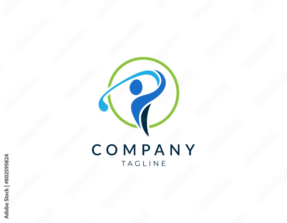 Letter P golf logo design illustration Letter P golf logo design illustration