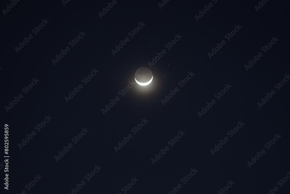 Waxing crescent moon with earthshine Waxing crescent moon with earthshine