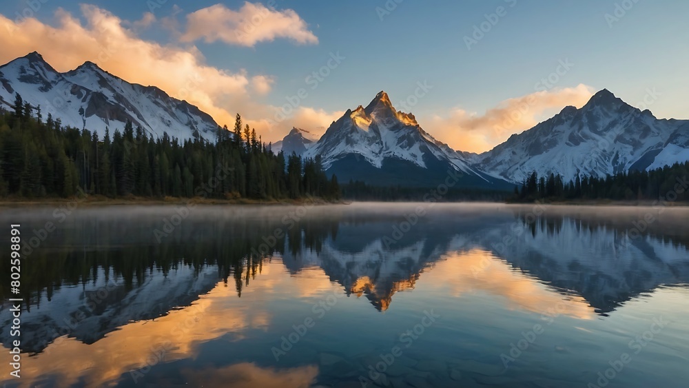 sunrise over the lake Alpine Majesty A Glimpse into Nature's Grandeur