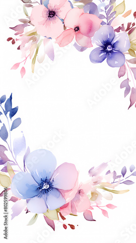 Watercolor floral border