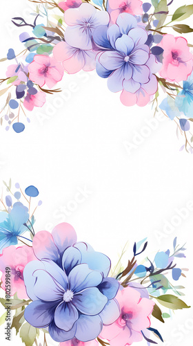 Watercolor floral border