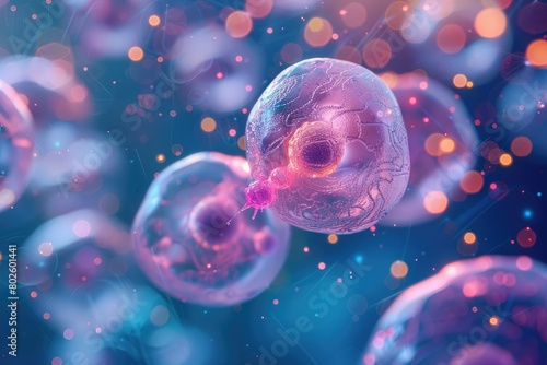 Stem cell, the central foundation for regeneration and repair processes in the complex biological systems of living organisms. photo