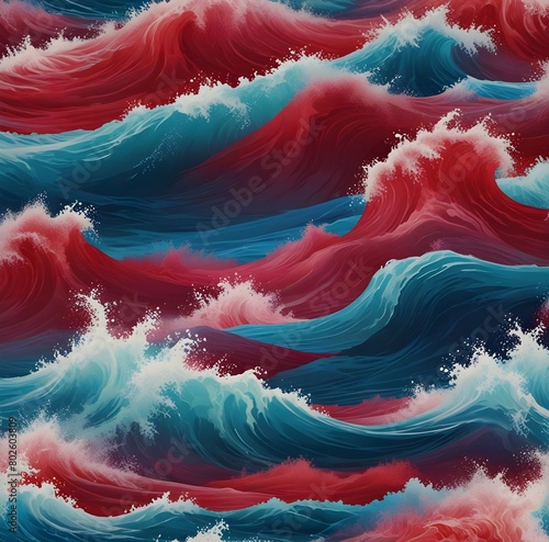 red ,yolow, pink ,blue and white colour An ocean wave isolated on transparent background. photo