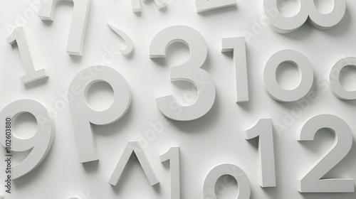 Clean typography forms numerical ratings, surrounded by whitespace.