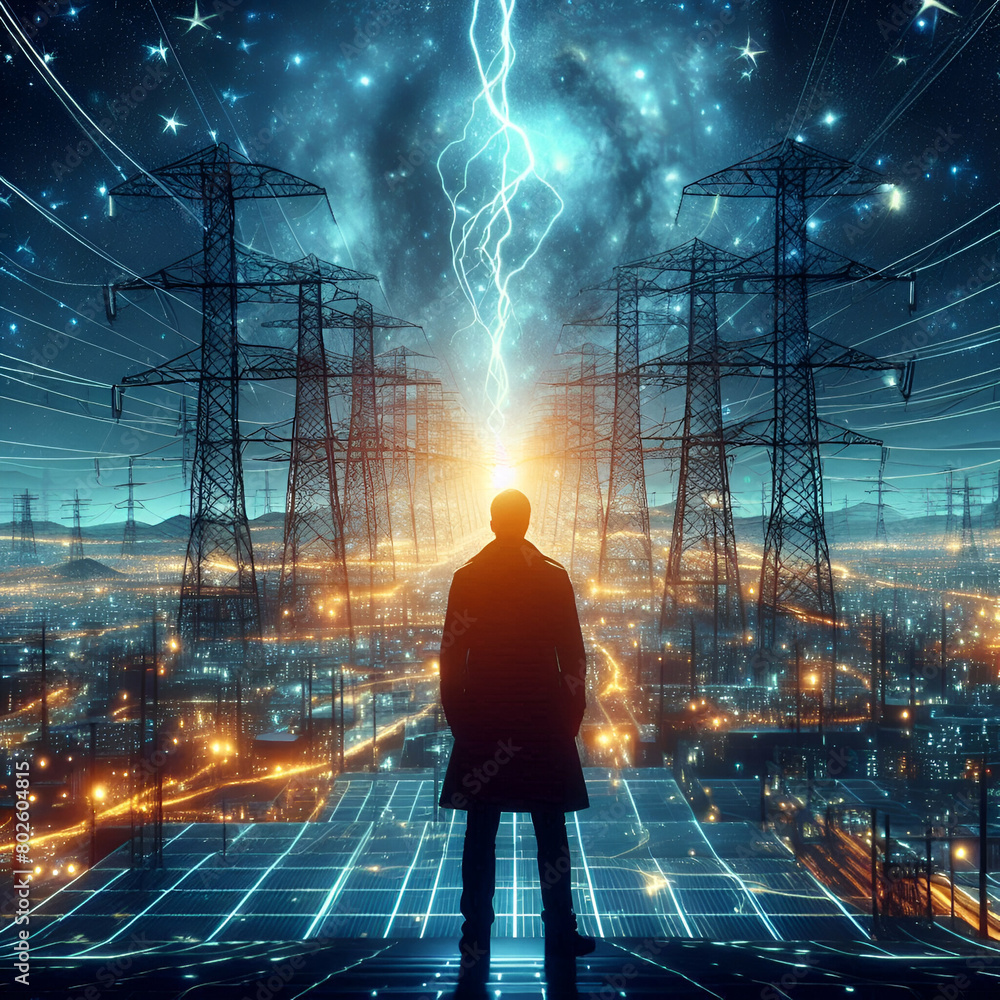 Electricity is digitally visualized in three dimensions in this 3D