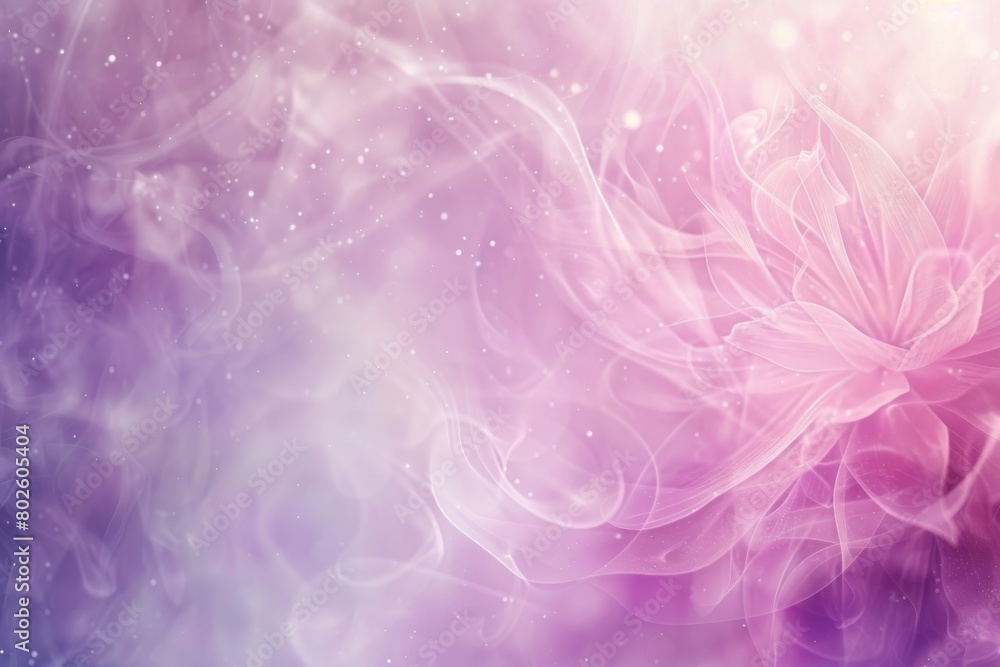 Fototapeta premium Ethereal Bloom: Soft Pink Floral Essence on Dreamy Purple Background