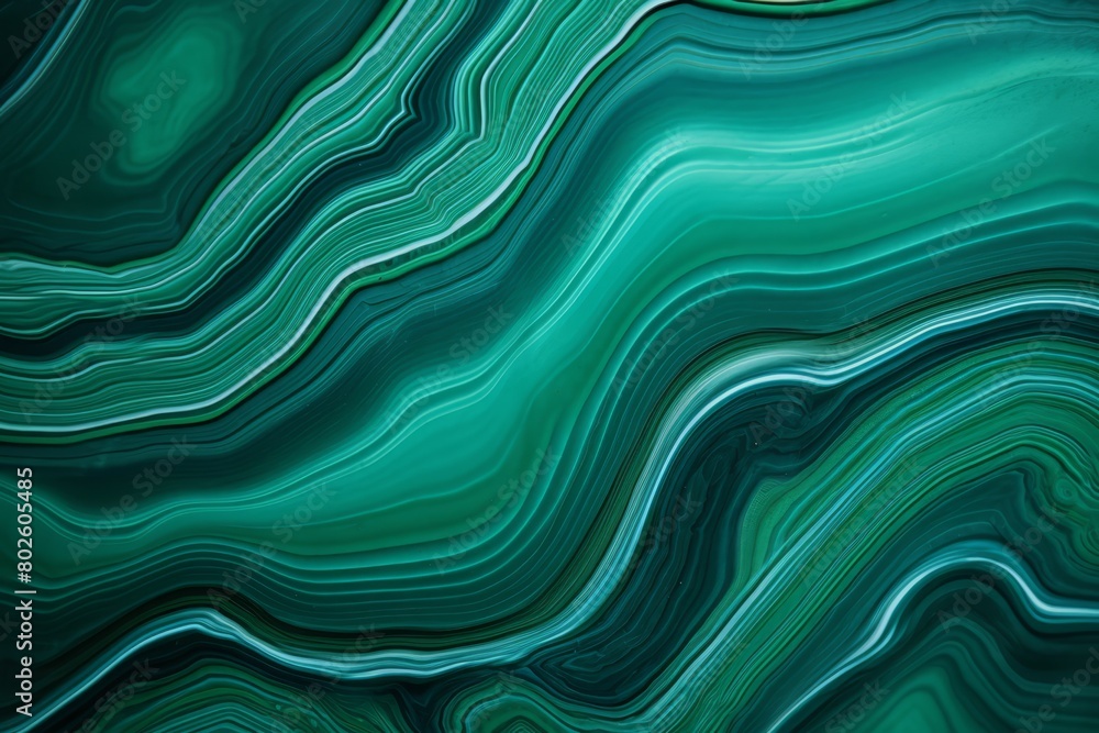 Close-up of malachite with unique green banding, suitable for vibrant and eye-catching background designs,