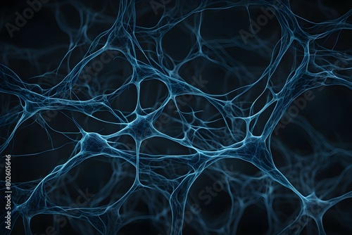 A close up of a blue and black image of a brain with many blue and black lines