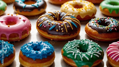 donuts with sprinkles Epicurean Elegance 8K Portrait of Exquisite Donut Artistry