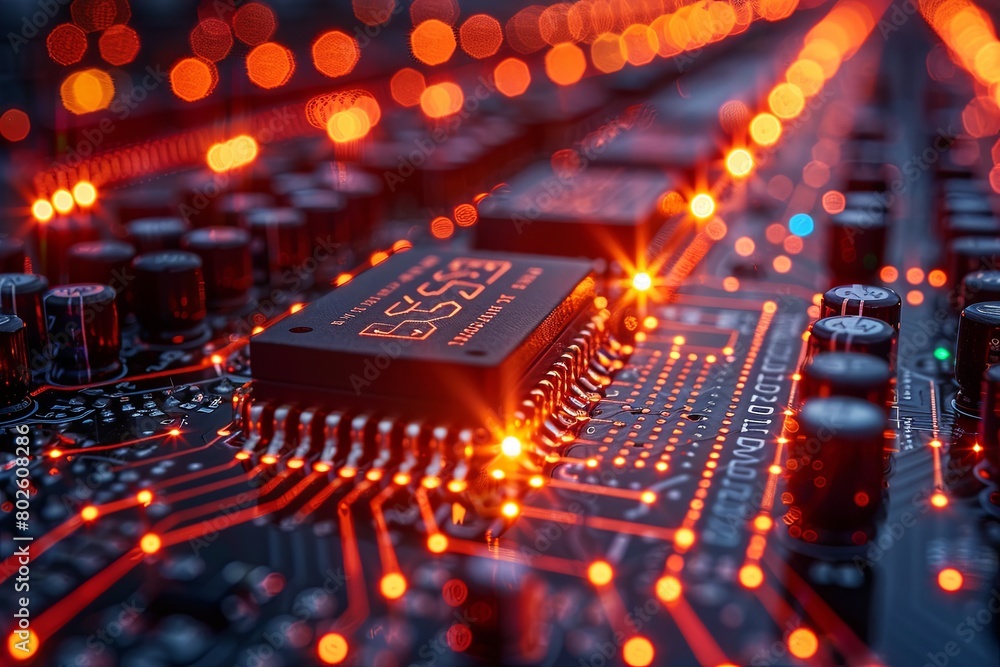 Obraz premium Blockchain as a decentralized and distributed ledger technology that securely records transactions across multiple