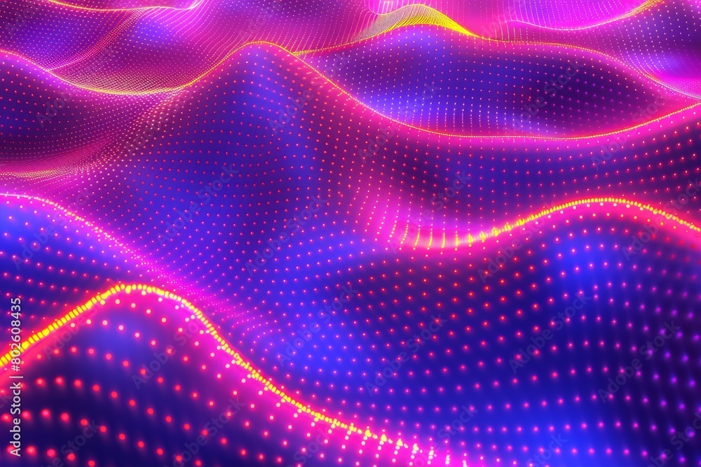 Purple and pink glowing 3D landscape with smooth and wavy surface Purple and pink glowing 3D landscape with smooth and wavy surface