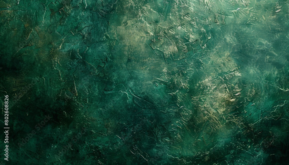 Teal and gold abstract painting.