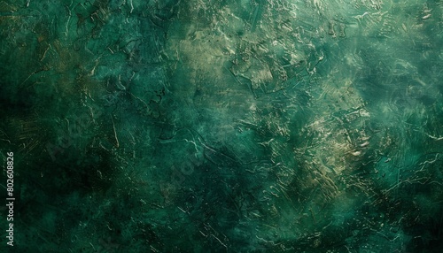 Teal and gold abstract painting.