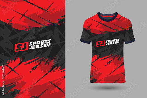 Red sports jersey for soccer, downhill, cycling, football, gaming, running