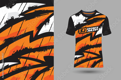 Orange sports jersey for soccer, downhill, cycling, football, gaming, running