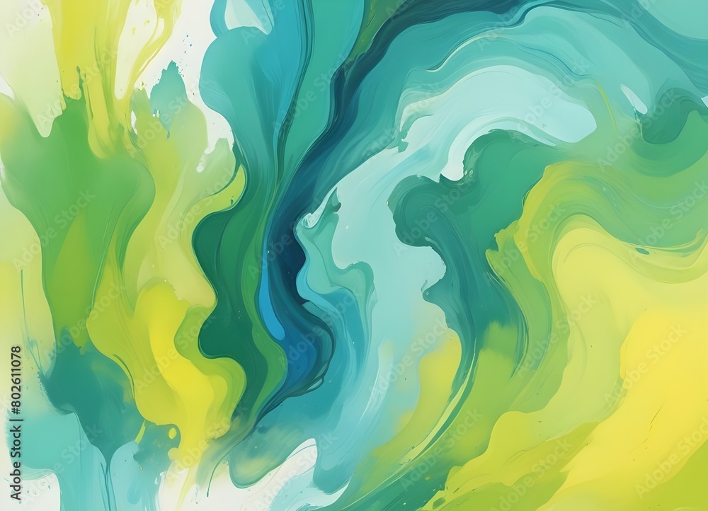 Abstract Fluid Shapes in Various Shades Art