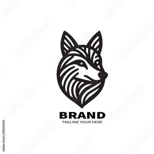 Deer black and white logo