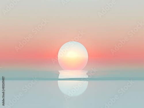 The photo shows a beautiful sunset over the ocean