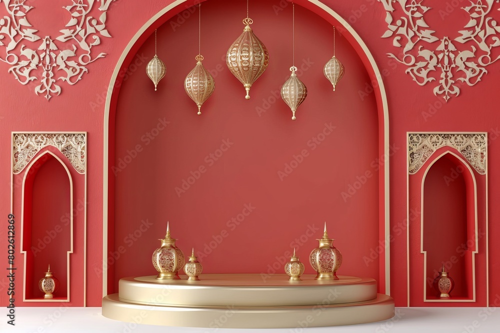 podium for Eid Ramadan, Eid Adha, Eid Mubarak. podium for product stands