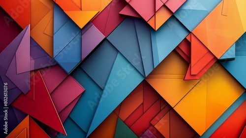 Artistic 3D geometry in bright colors, wall art