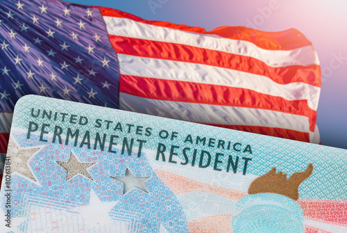 Slika na platnu Green Card US Permanent resident card