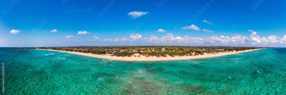 Punta Prosciutto azure sea water, crystal clear water on beach Punta Prosciutto, Italian Maldives Puglia Italy. Punta Prosciutto in Apulia, one of the most beautiful beaches of Italy. Punta Prosciutto azure sea water, crystal clear water on beach Punta Prosciutto, Italian Maldives Puglia Italy. Punta Prosciutto in Apulia, one of the most beautiful beaches of Italy.