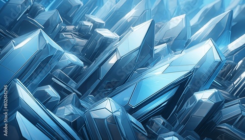 Crystalline structures growing in a dense formation, rendered in icy blues and silvers, suggesting a frozen, sharp environment.