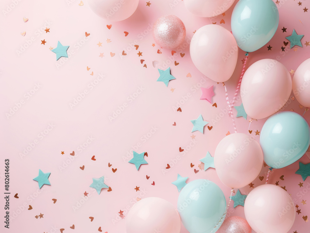 pastel background for birthday wish, copyspace area - ai
