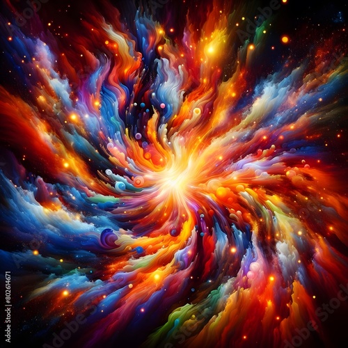 Fusion flare abstract colorful shapes background display of vibrant hues and dynamic patterns