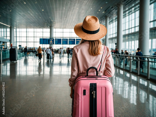 Rumo ao Destino: Uma Mulher Radiante Pronta para Viajar