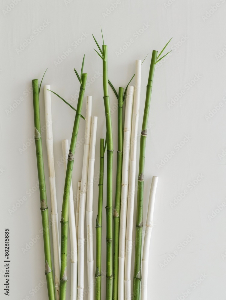 Fototapeta premium Celebrating Biodiversity with Artistic Asparagus and Bamboo Composition Studio Shot - International Day