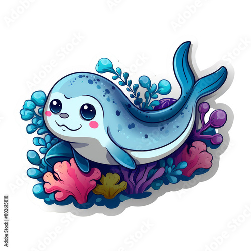 Wallpaper Mural Cute kawaii fish cartoon illustration Torontodigital.ca